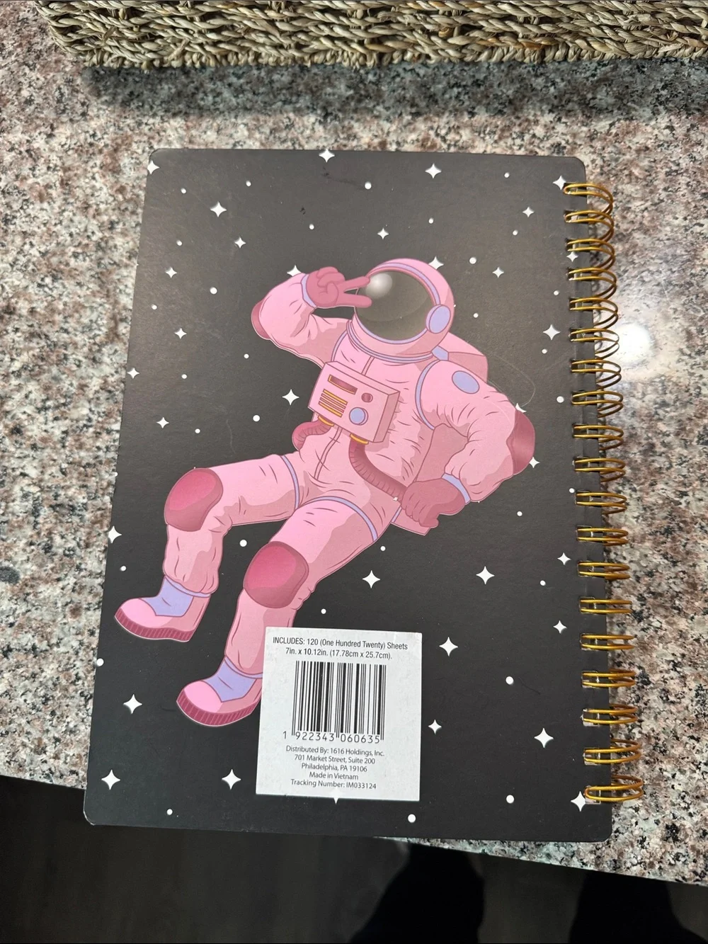Pink Astronaut Spiral Notebook - Home Office
